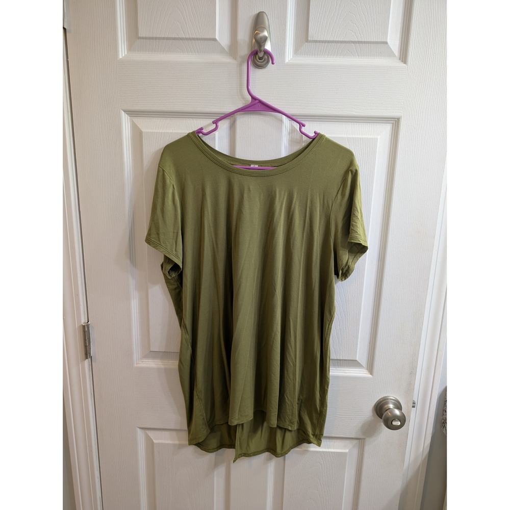Lululemon Open Up Tie Back Olive Modal Blend Tencel‎ Split Back Tunic - Size 12